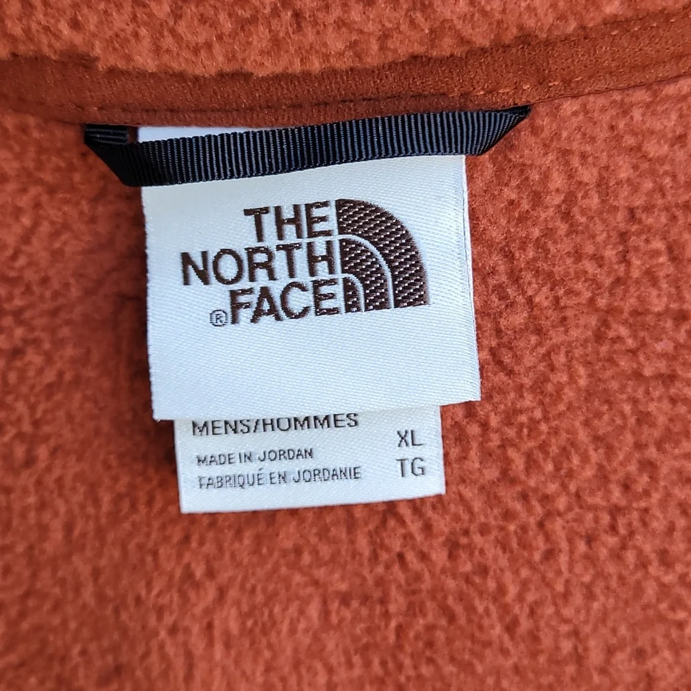 THE‎ NORTH FACE Carbondale Dark Orange Weave Fleece Polyester XL Full Zip Vest